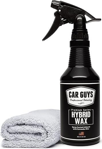 CAR GUYS Hybrid Spray Wax | Advanced Car Wax | Long Lasting and Easy To Use | Safe on All Surfaces | 18 Oz Kit with Towel