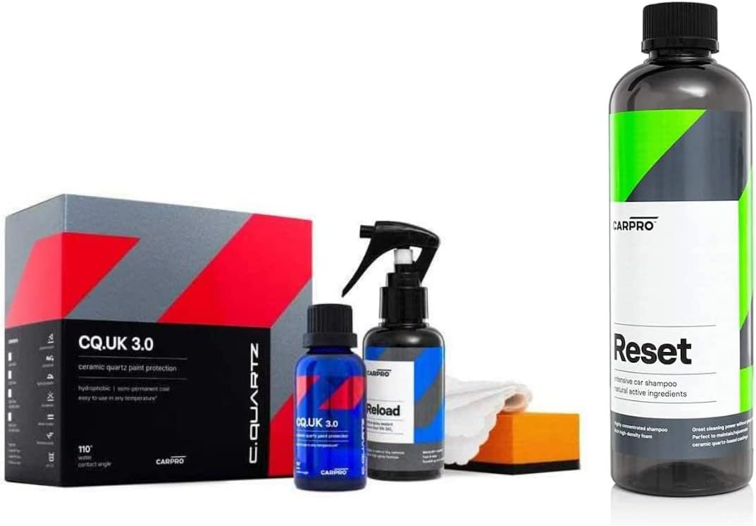 CARPRO CQUARTZ UK 3.0_50ml Kit w/Reload Reset Intensive Car Shampoo 500 mL, Perfect Partner to Nanotechnology Based Sealants and Coatings - Bundle