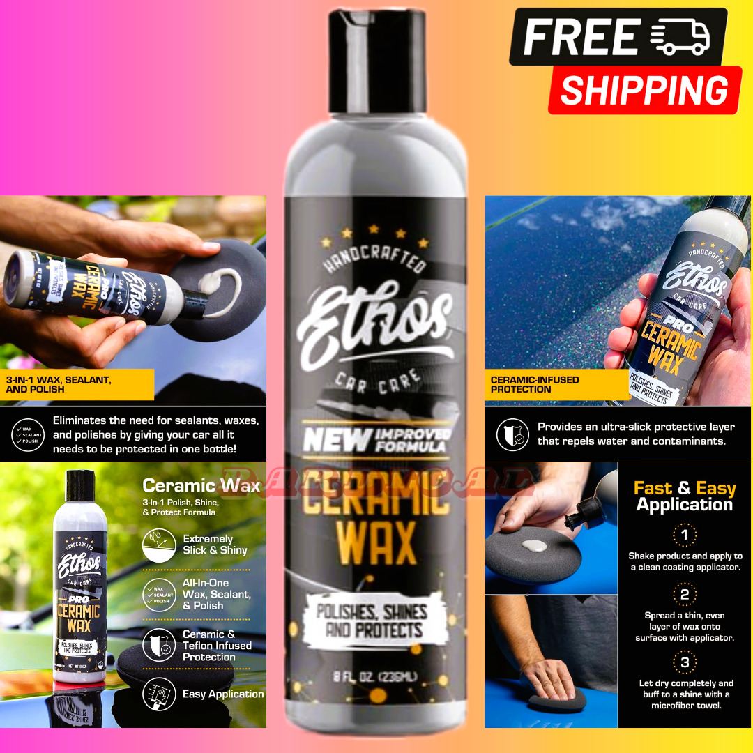 Ethos Ceramic Wax, Aerospace Coating Protection, Ceramic Polish, Slick 8 Oz NEW