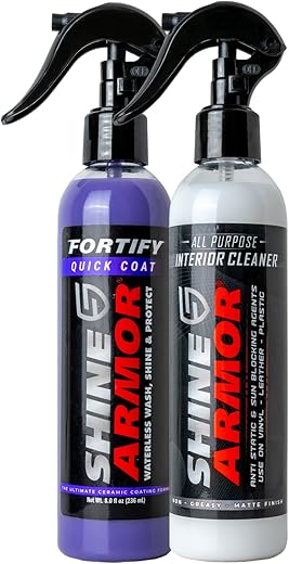 SHINE ARMOR Fortify Quick Coat & Car Interior Cleaner, Ceramic Coating & All Purpose Car Interior Cleaner