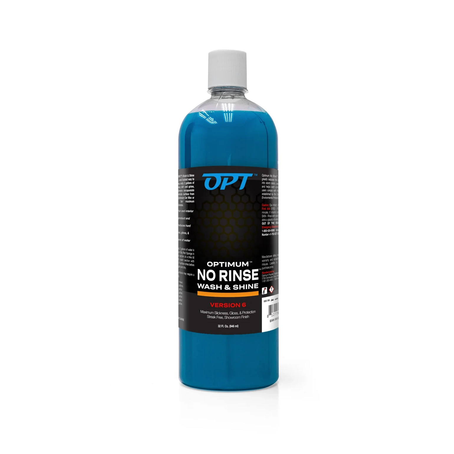 Optimum No Rinse Wash & Shine Version 6 Optimum No Rinse Version 6, 32 oz bottle.