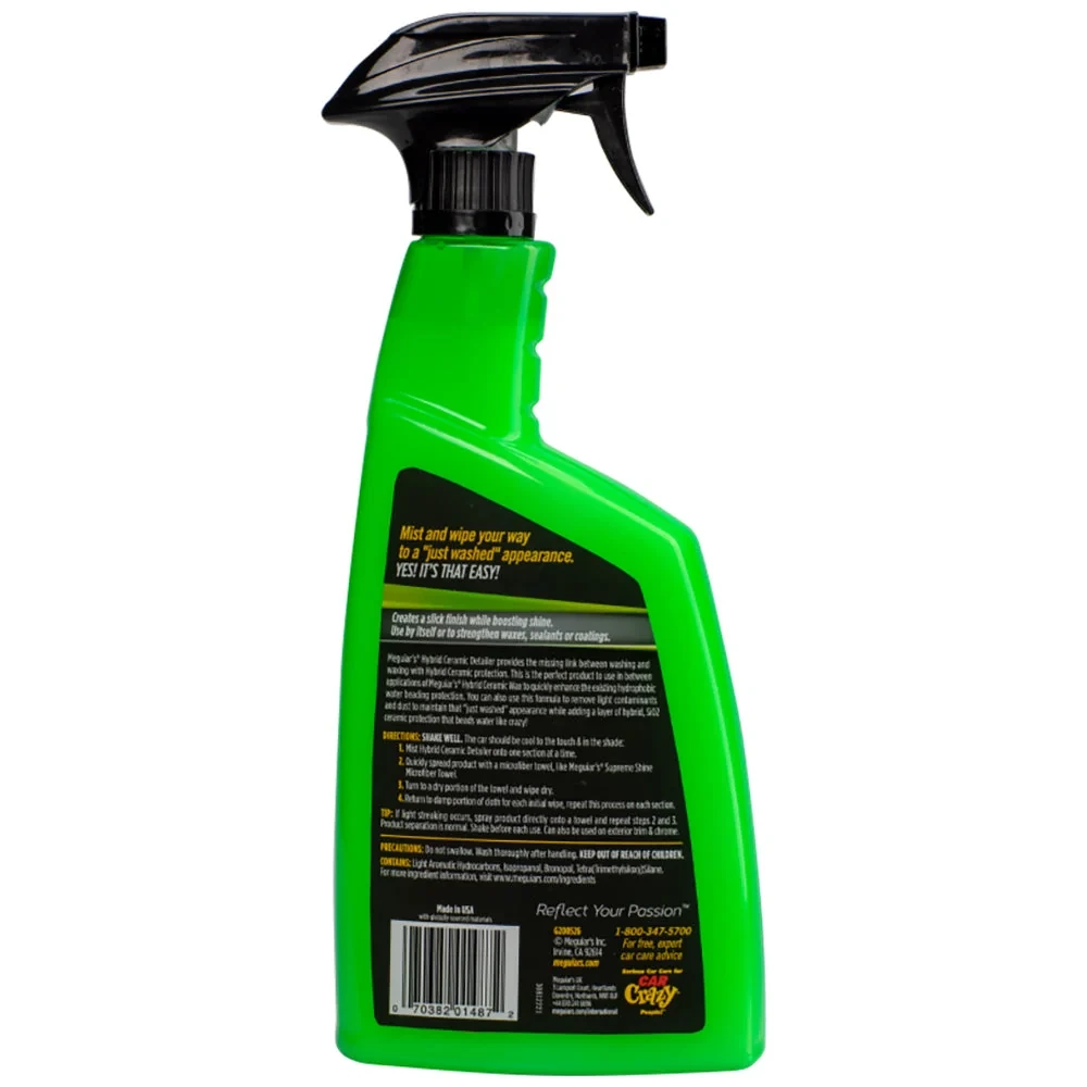 Meguiar’s Hybrid Ceramic Detailer G200526, 26 oz bottle, back label.