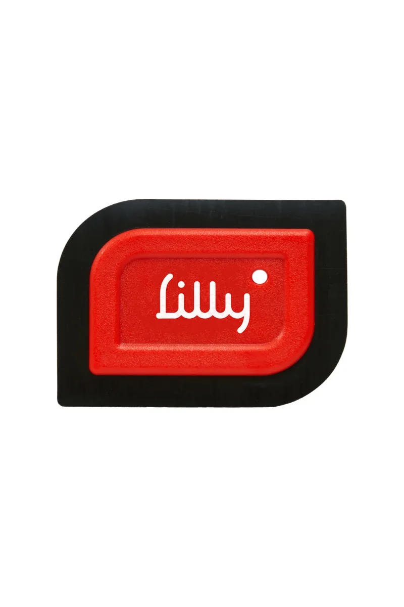 Lilly Brush Mini Pet Hair Detailer, compact red-and-black tool.