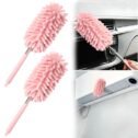 2Pcs Car Interior Duster with Extension Pole Soft Dash Vent Dusting Detailing Wash Brushes with Long Handle Duster Cleaner Tool...