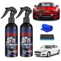 2Pcs Multi-Functional Coating Renewal Agent, 3 in 1 Ceramic Car Coating Spray, High Protection Quick Car Coating Spray, Plastic Parts...