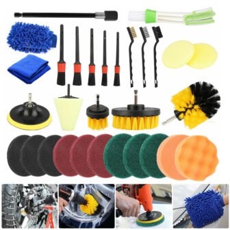 30PCS Detailing Brush Drill Cleaning Tools Kit Auto Car Engine Wheel Washing...
