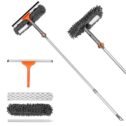 Chabatree Window Squeegee Cleaner Set 2-in-1 Window Cleaning Tool with Extendable Pole, Window Cleaning kit with Bendable Head for Indoor...
