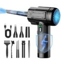 RELIDOL Compressed Air Duster: 100000RPM Electric Air Duster with LED Light Mini Air Blower Rechargeable Cordless Keyboard Cleaning Jet Dry...