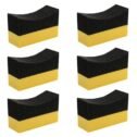 Unlorspy 6 Pcs Tire Applicator Dressing Shine Sponge, Tire Dressing Applicator Pads, Color Polishing Sponge for Car Glass, Painted Steel...