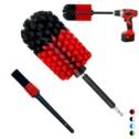 Wheel Brush Kit, Soft Drill Wheel Cleaner Brush, No Scratches Highly Dense Car Cleaning Brush Set for Wheels, Rims, Engines,...